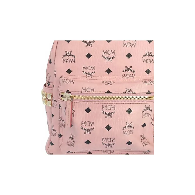 MCM Stark Side Studs Backpack Visetos Small Soft Pink-4