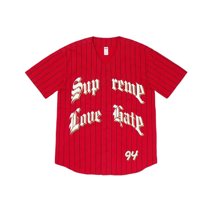 Supreme Love Hate Baseball Jersey-0