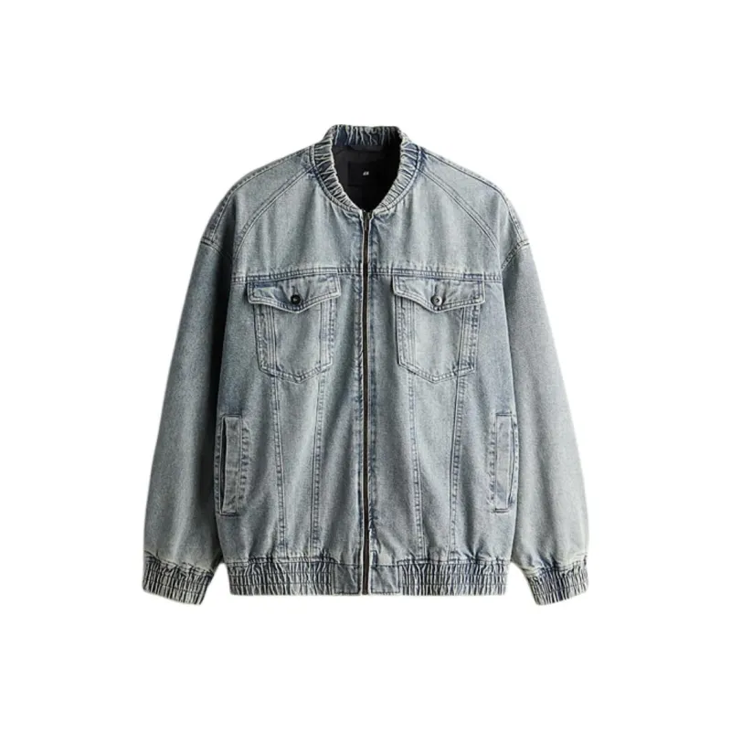 H&M Denim Jacket Men's Light Denim Blue-0