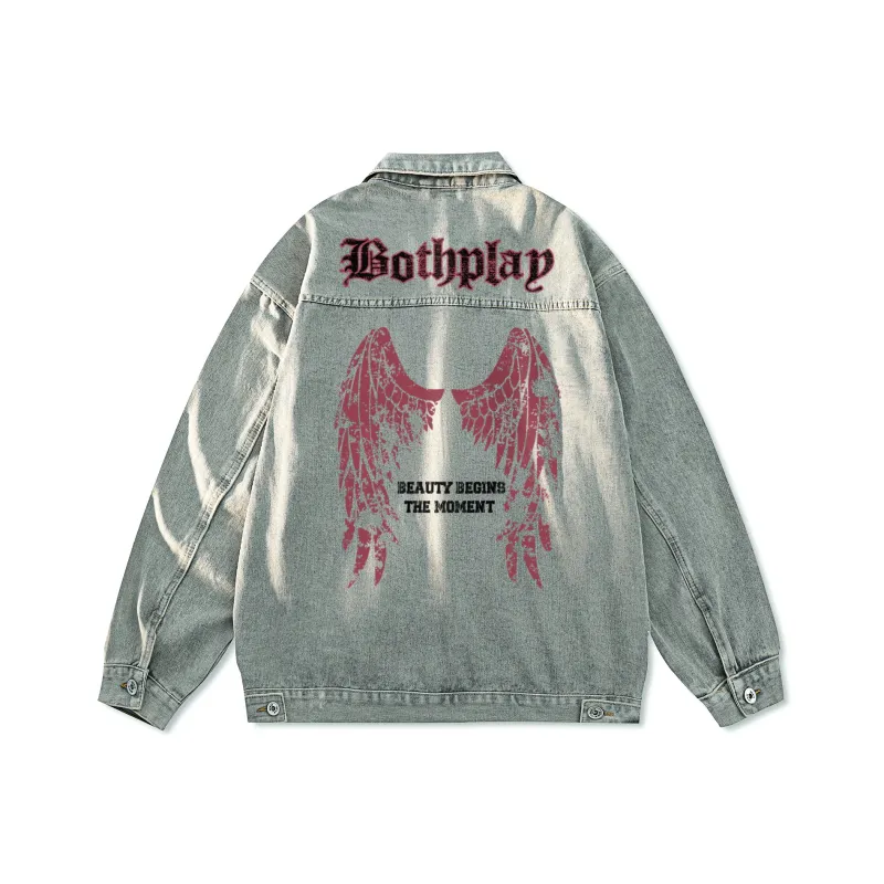 BOTH PLAY Denim Jackets Unisex-16