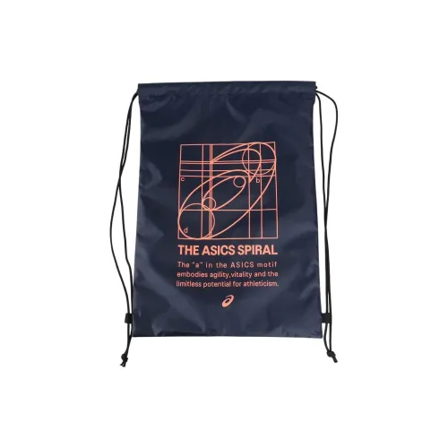 Asics Polyester Backpack Large Size Men's Midnight Blue With Coral