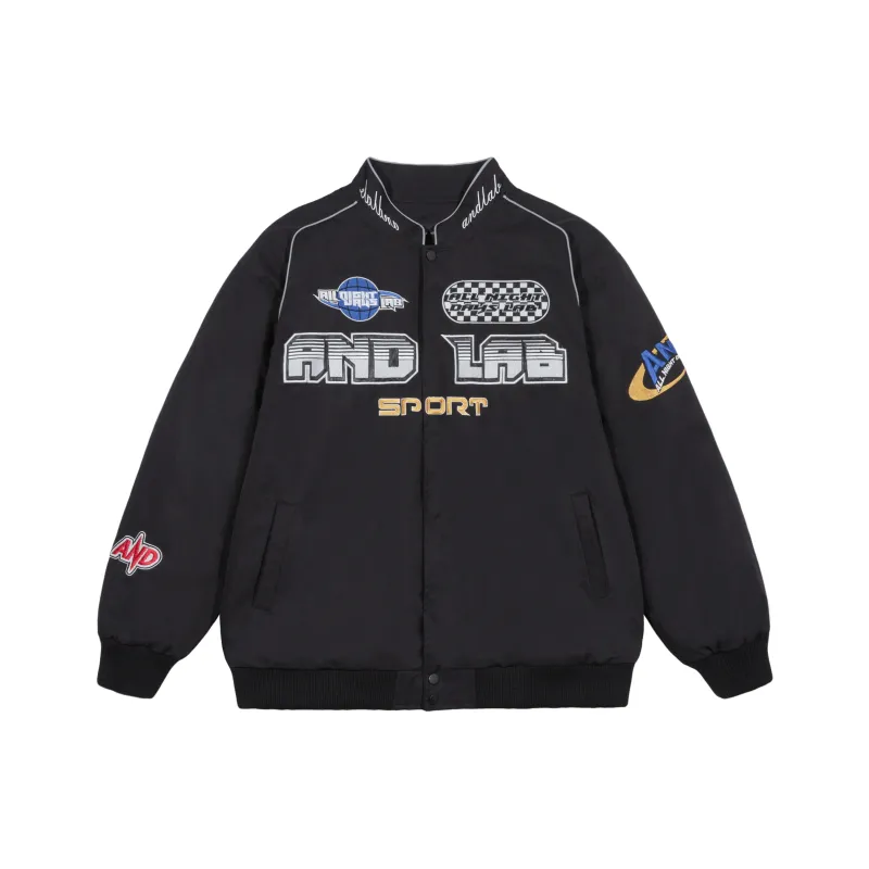 ALL NIGHT DAYS Stand Collar Loose Fit Puffer Jacket Unisex-0