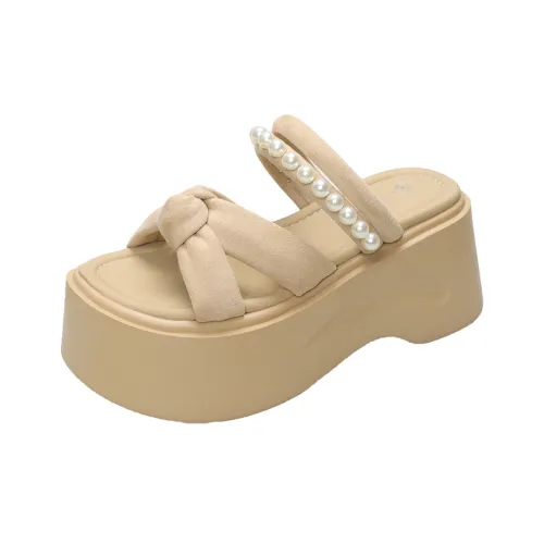 AJPAP Cut Out Woven Quiet Slip Resistant Odor Resistant Abrasion Resistant Slide Slippers Women's