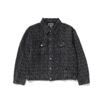 A BATHING APE Lux Sport Pattern Jacquard Denim Trucker Jacket