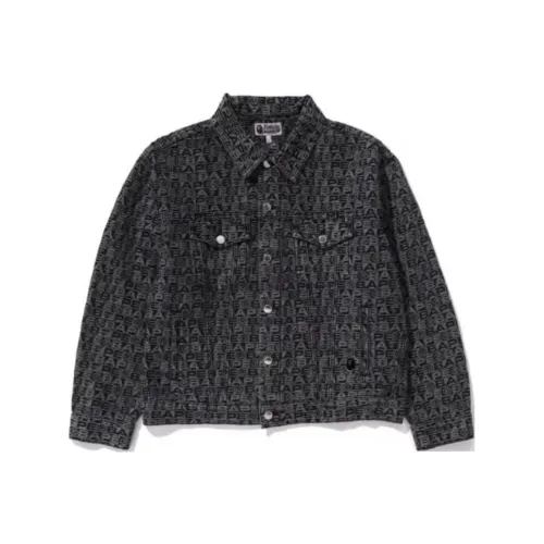 A BATHING APE Lux Sport Pattern Jacquard Denim Trucker Jacket