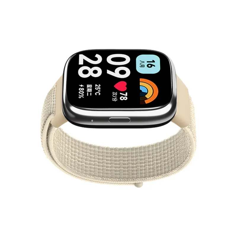 ZHENGGUANG Watch Band Apple Red Beige Compatibility Nylon Material-1