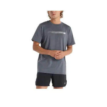 New Balance Linear SS25 T Shirt Men's Gray