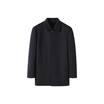 H-YXIANG Coats Men's Navy Blue Vertical Stripes