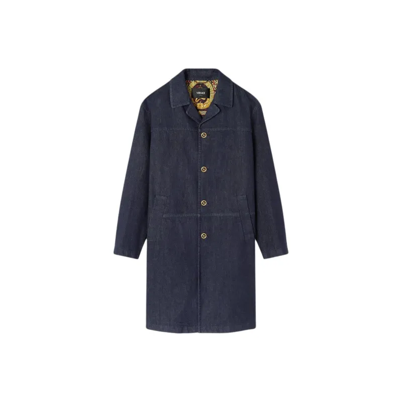 VERSACE Button Down Denim Coat-0