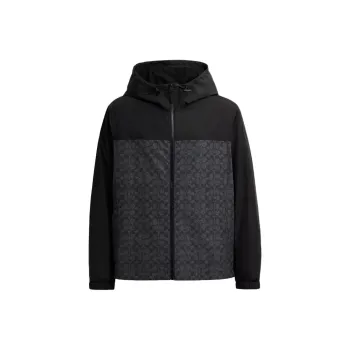 COACH Signature Full Zip Windbreaker In Recycled Polyester Jackets Coats Men's Black