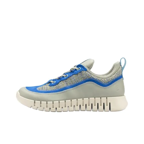 Ecco Brown Series Waterproof Low Top Casual Shoes Men's Blue Gray
