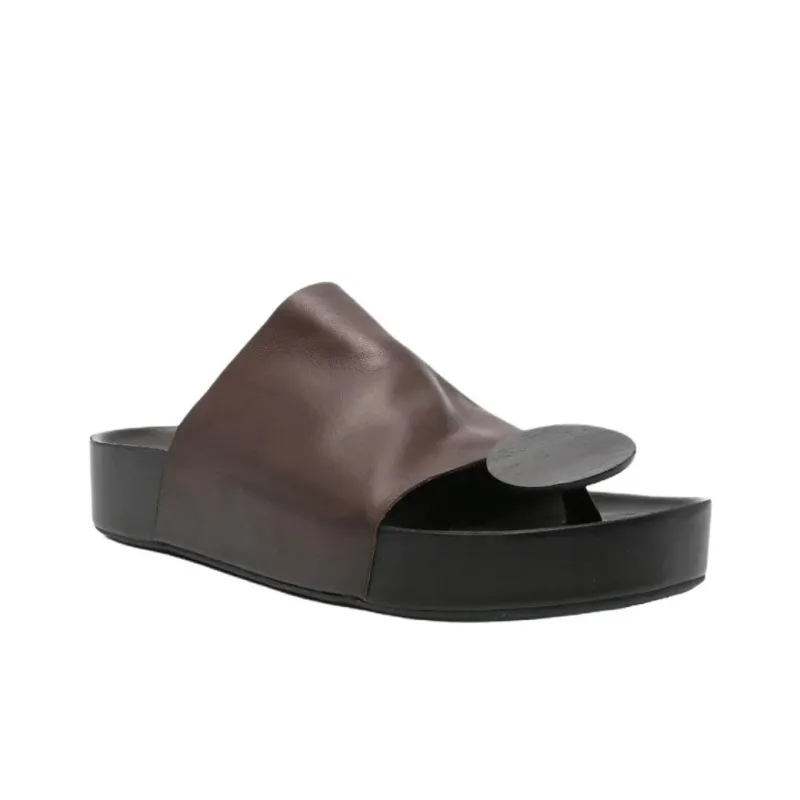 UMA WANG Slide Slippers Women's Chocolate-2