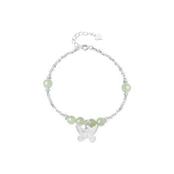 Asia Star Bracelets Pale Greenish White Jade Women's