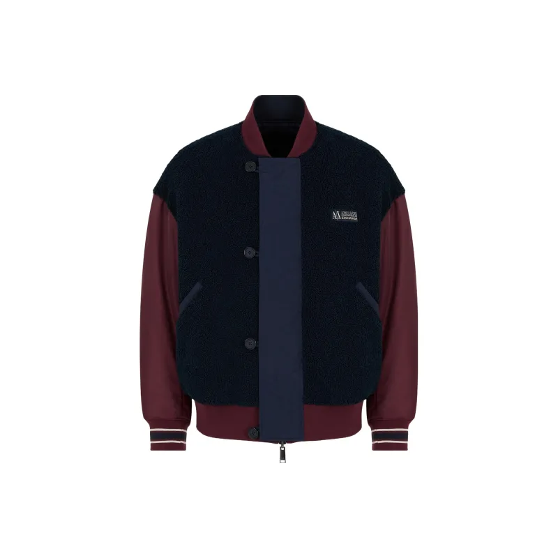 ARMANI EXCHANGE Reversible Sherpa fleece Bomber Jacket-0