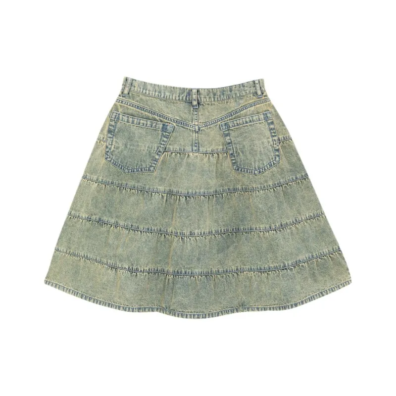 Asif calie Denim Long Skirt Women's Blue-1