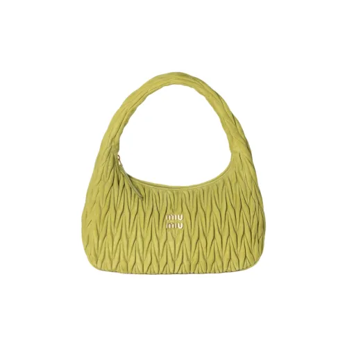 MIU MIU Wander Series Lambskin Handbag Extra Large Women's Ivy Green