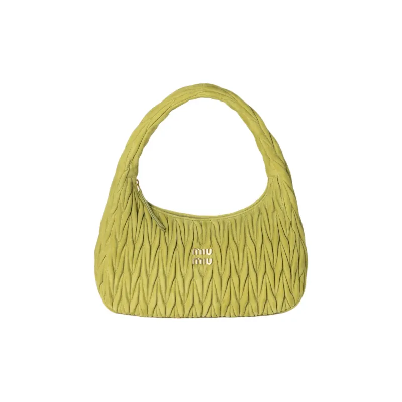 MIU MIU Wander Series Lambskin Handbag Extra Large Women's Ivy Green-0