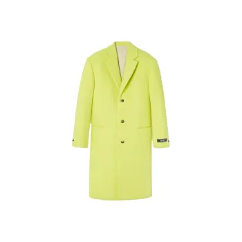 VERSACE Logo patch Wool Blend Single breasted Coat