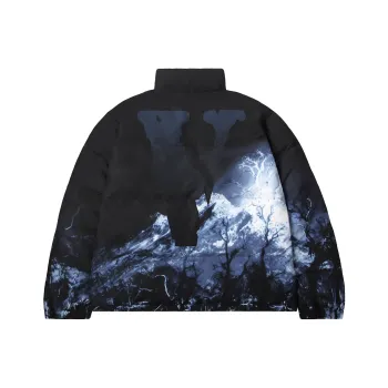 VLONE Down Jackets Unisex Black Cyan