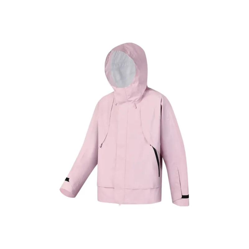 FILA Fitness Hiking Water Resistant Windproof Breathable Windbreaker Jacket Unisex Dark Cherry Blossom Pink-0