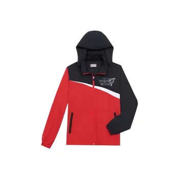 Kappa Quick Dry Windbreaker Jacket Unisex Red Black