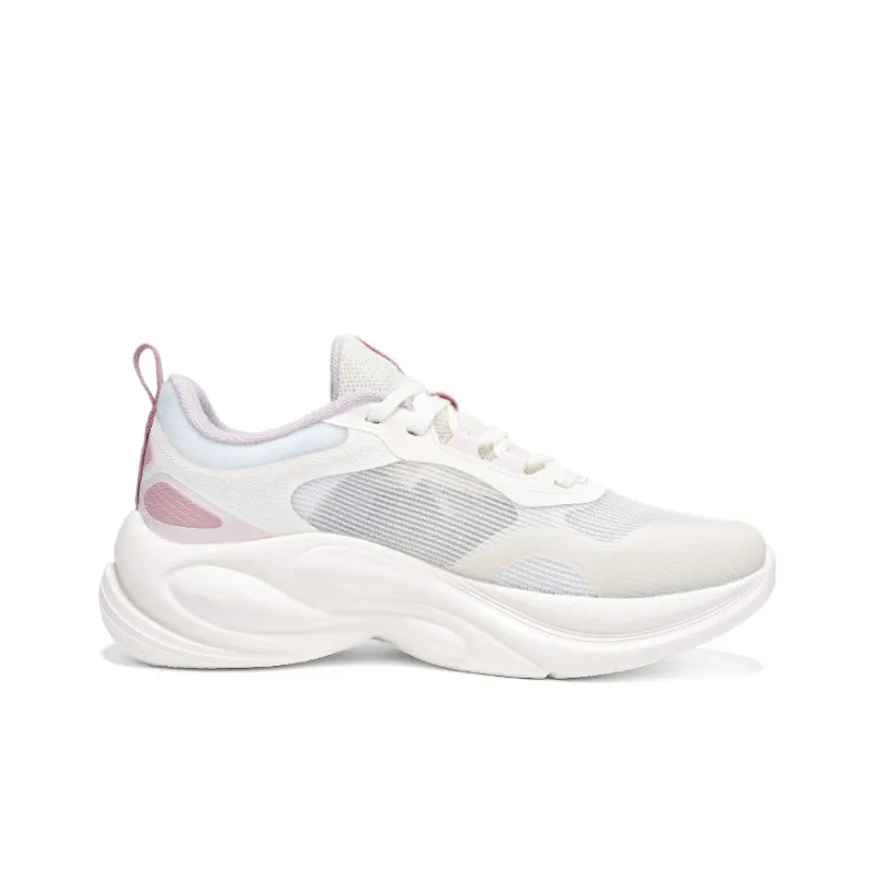 361° Cushioning, Breathable, Lightweight Low Top Casual Running Shoes Women's Feather White Sunrise Pink Purple-2
