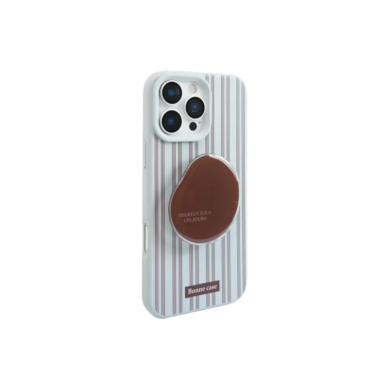 Wei Xin Silicone Material Blue Brown Stripes Stand Phone Cases Compatible With IPhone 16/15 Pro Max/Apple 13/14 Pro/Max-1