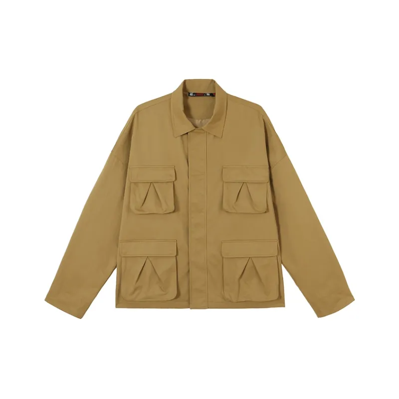 YAOJIUJIUQI Jackets Men Brown-0