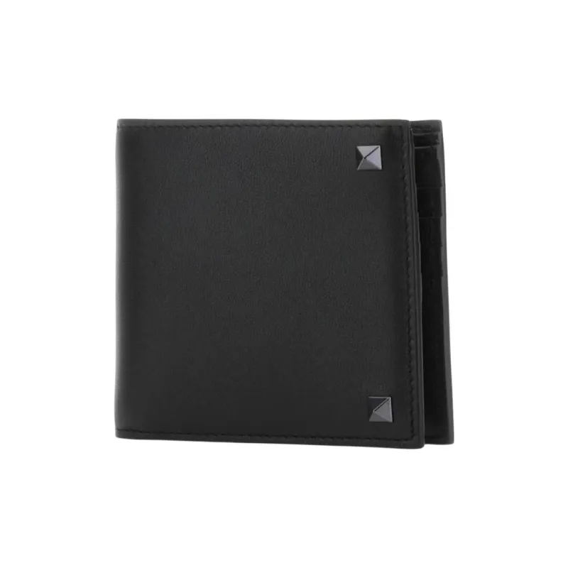 Valentino Calfskin Wallet Regular Men's Black-1
