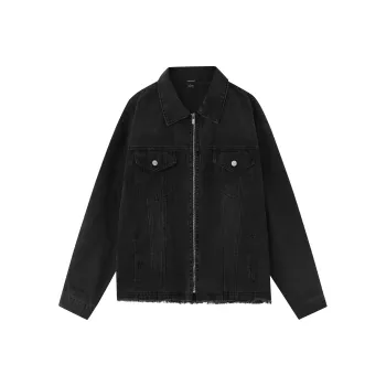 UNKNOWTAL Denim Jacket Unisex Black Gray