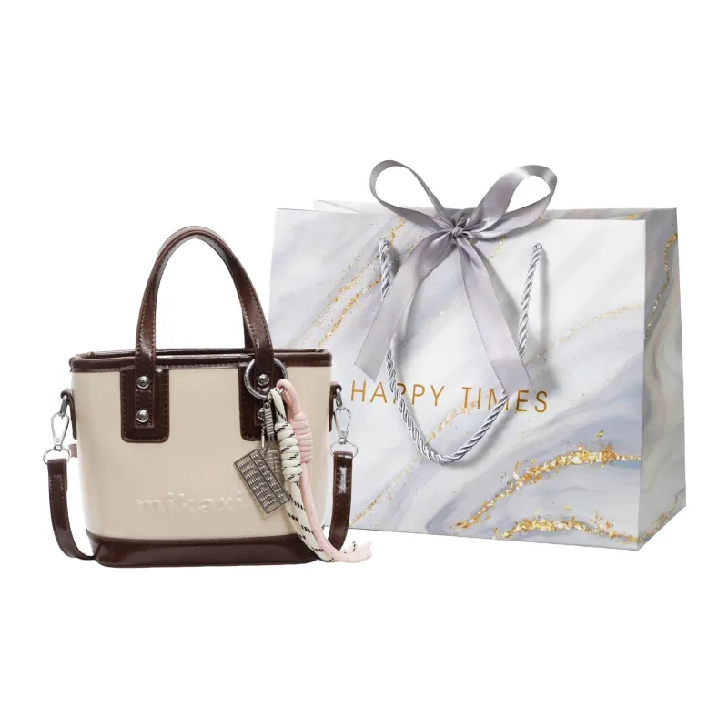 Miss Angel PU Shoulder Bag, Crossbody Bag, Handbag Women's Black/White/Pink-4