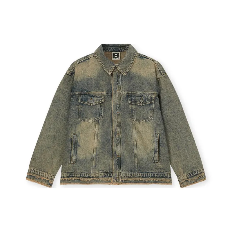 BONELESS Denim Jacket Unisex Yellow Mud-0