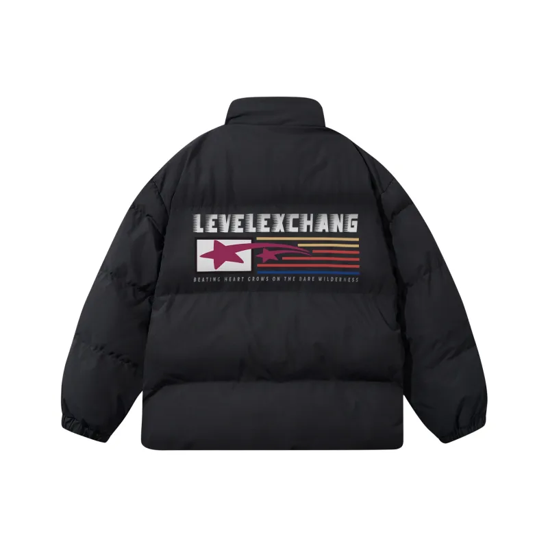 LEVEL RELAX Series Puffer Jacket Unisex Black-0