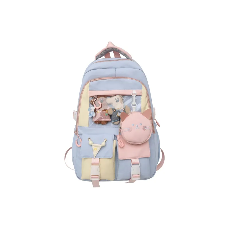 H YXIANG Nylon With PVC Backpack Unisex Multicolor-2