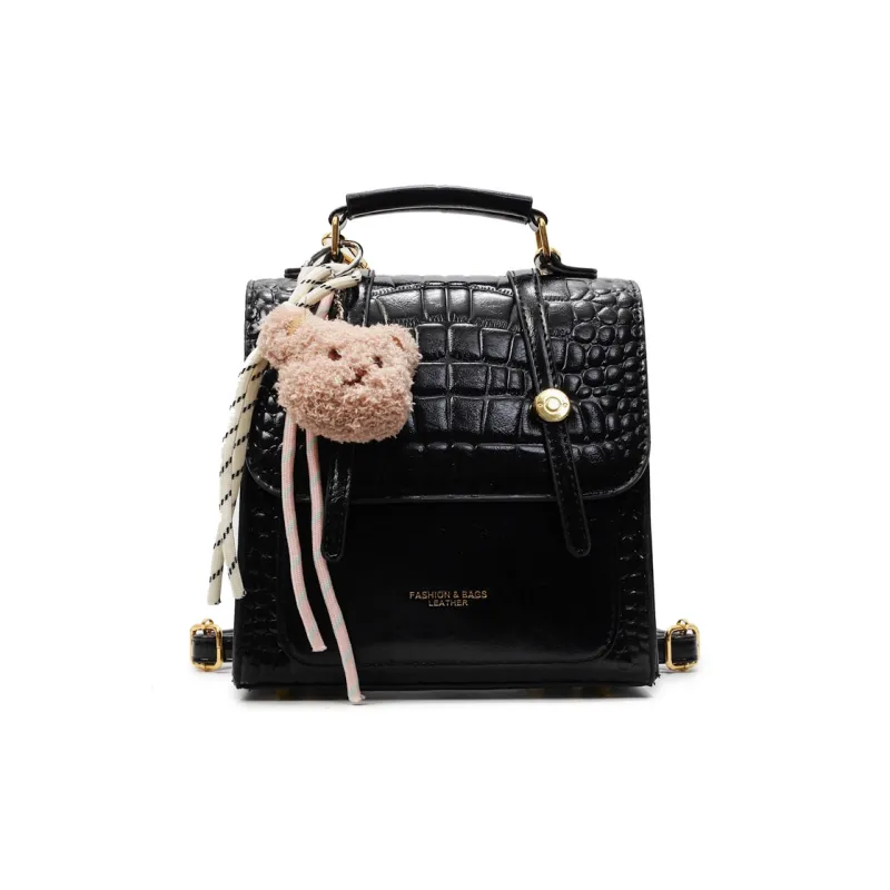 Yalu PU Backpack Women's Black/Ecru/Brown/Silver/Burgundy-1