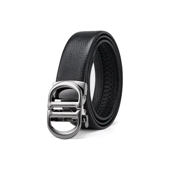 Cheekkiss Cow Leather Belts Men's Gunmetal 3.5cm