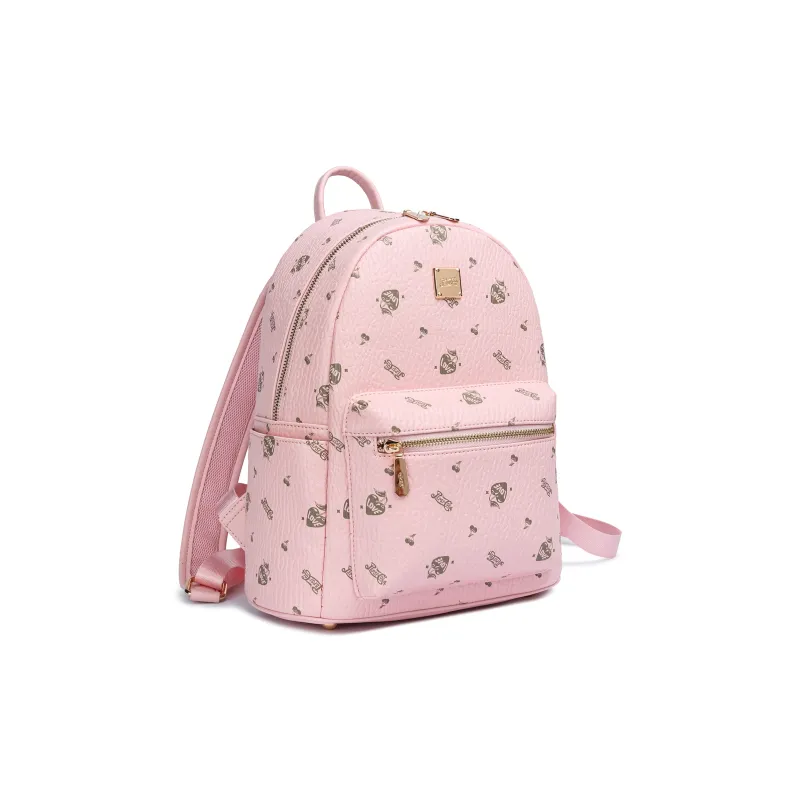 Pepsi PVC Backpack Regular Women's Light Mist Pink/Cognac-2