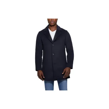 GUESS Wool-Blend Coat Coats Men's Dark Blue
