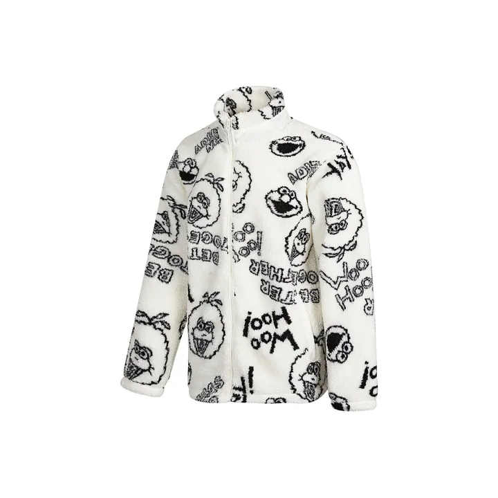 Sesame Street X Adidas Neo Sesame Street Co branded Collection Velvet Jackets Unisex White-0