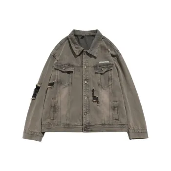 TESTUNG Denim Jacket Unisex Gray