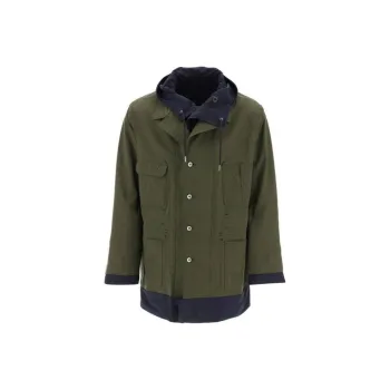 Sacai Single Breasted Layered Coat