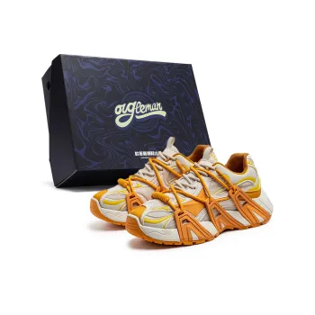 OUGLEMEN Chunky Sneakers Men Low Top Beige Yellow/White Green/Gray Blue