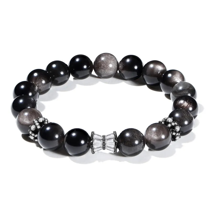 PUTUOSHANWENCHUANG Obsidian Bracelets Unisex-0