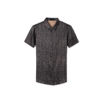 PIERRE CARDIN Shirt Men's Dull Rock Texture Black