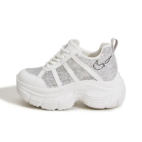 Milan Love Song Moisture Wicking Lightweight Low Top 8cm Chunky Sneakers Women's