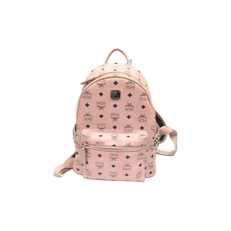 MCM Stark Side Studs Backpack Visetos Small Soft Pink-1