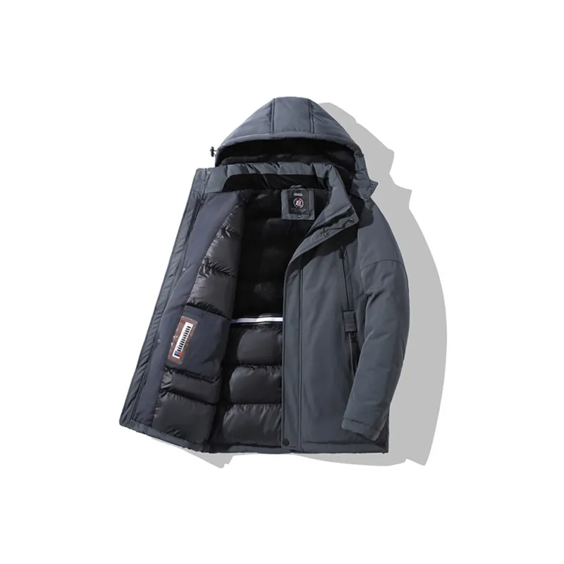 New Business Origin Solid Color Detachable Hood Loose Fit Thickened Mid-Length Puffer Jacket Unisex-8