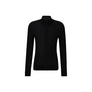 HUGO BOSS Logo-Embroidered Zipped Knit Cardigan