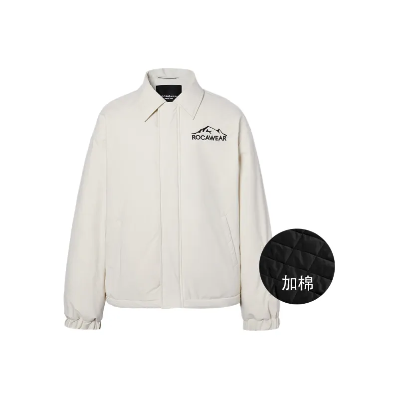 ROCAWEAR Letter Lapel Loose Fit Thickened Puffer Jacket Unisex-3
