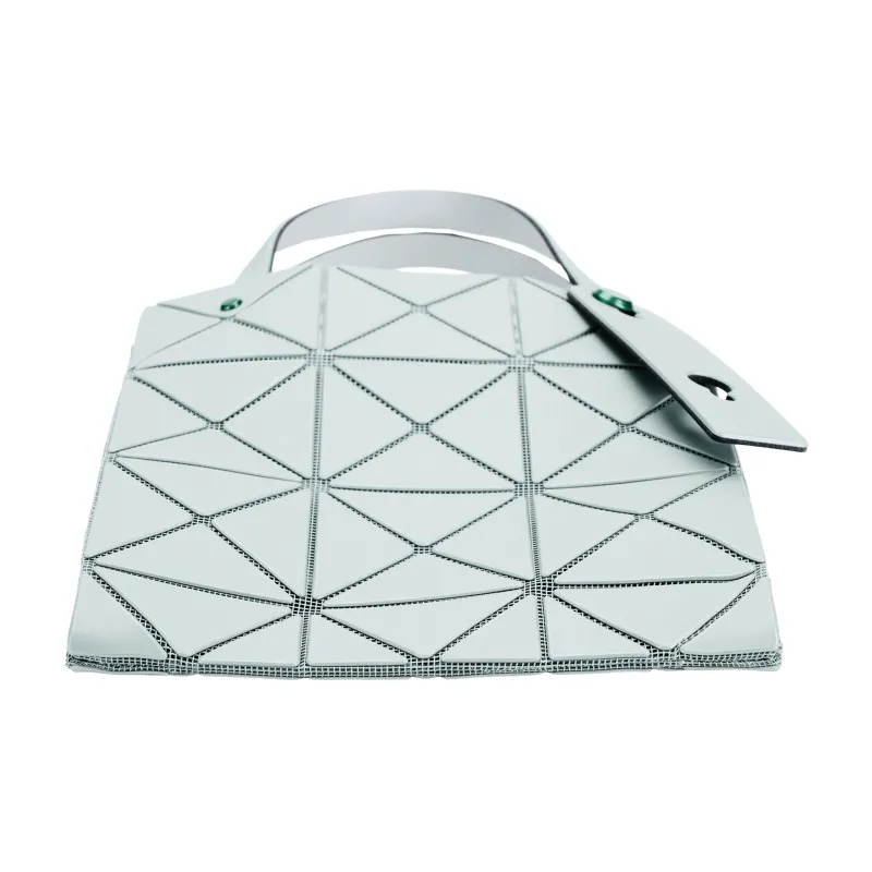 ISSEY MIYAKE CARAT Polyvinyl Chloride Resin Diamond Handbag Mini Women's Gray Green-3